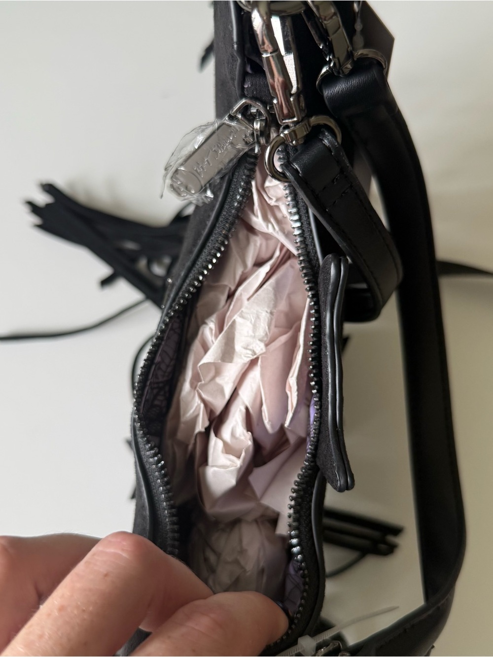 Betsy Johnson viral bat purse Halloween fringe - Picture 9 of 10